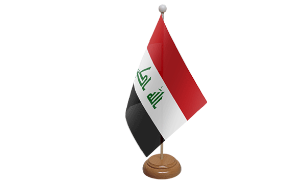 Iraq (New) Small Flag with Wooden Stand